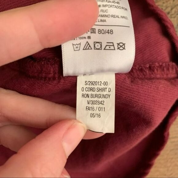 Old navy baby girls corduroy burgundy peplum top - 12-18M - Picture 5 of 7